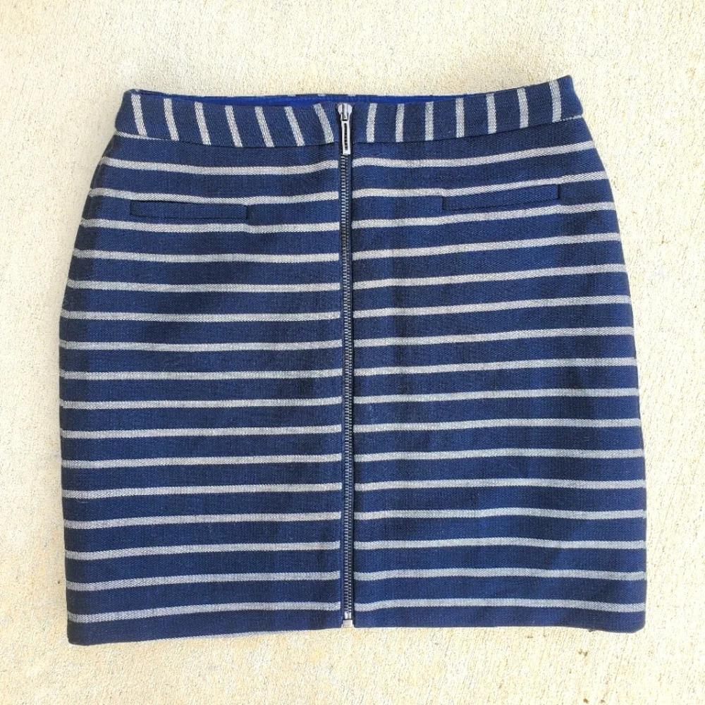 THE LIMITED | FRONT ZIP STRIPED CASUAL MINI SHORT SKIRT WOMEN'S SIZE 0